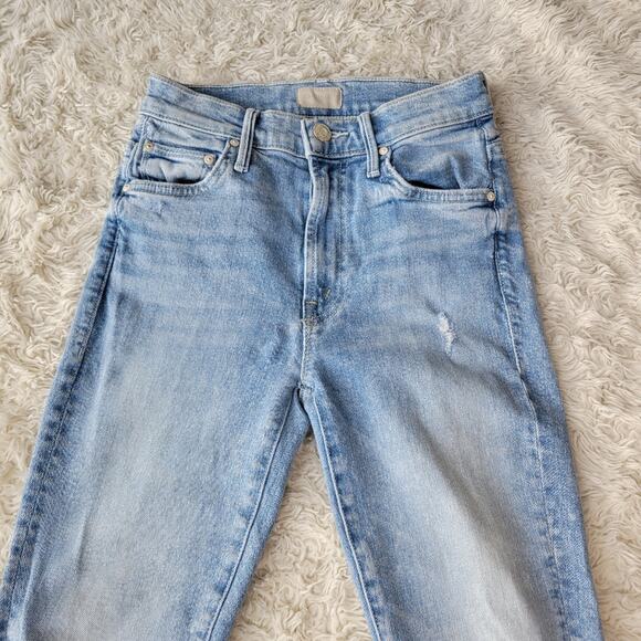 Mother The Insider Crop Step Chew Drinking By The Pool Wash Jeans Size 23 - Picture 3 of 10